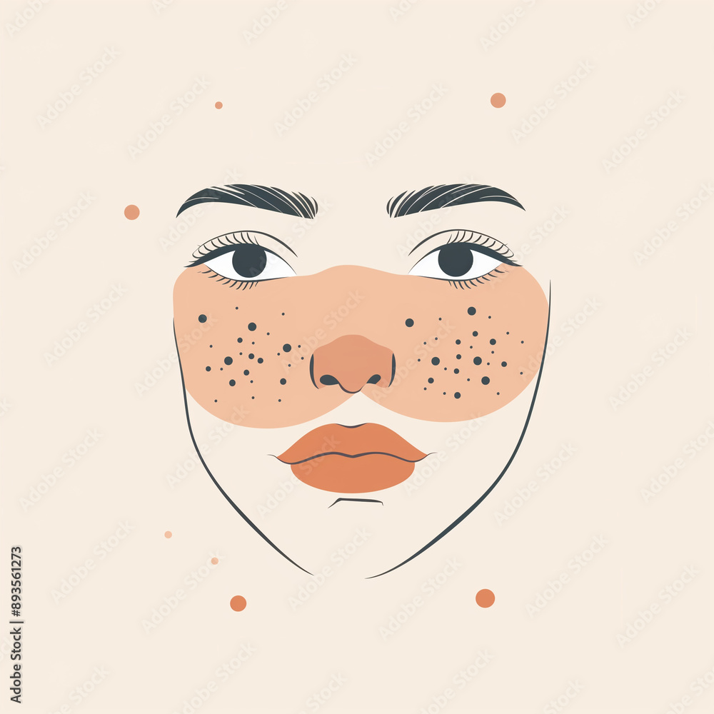 abstract illustration of a face with acne abstract illustration of a face with acne