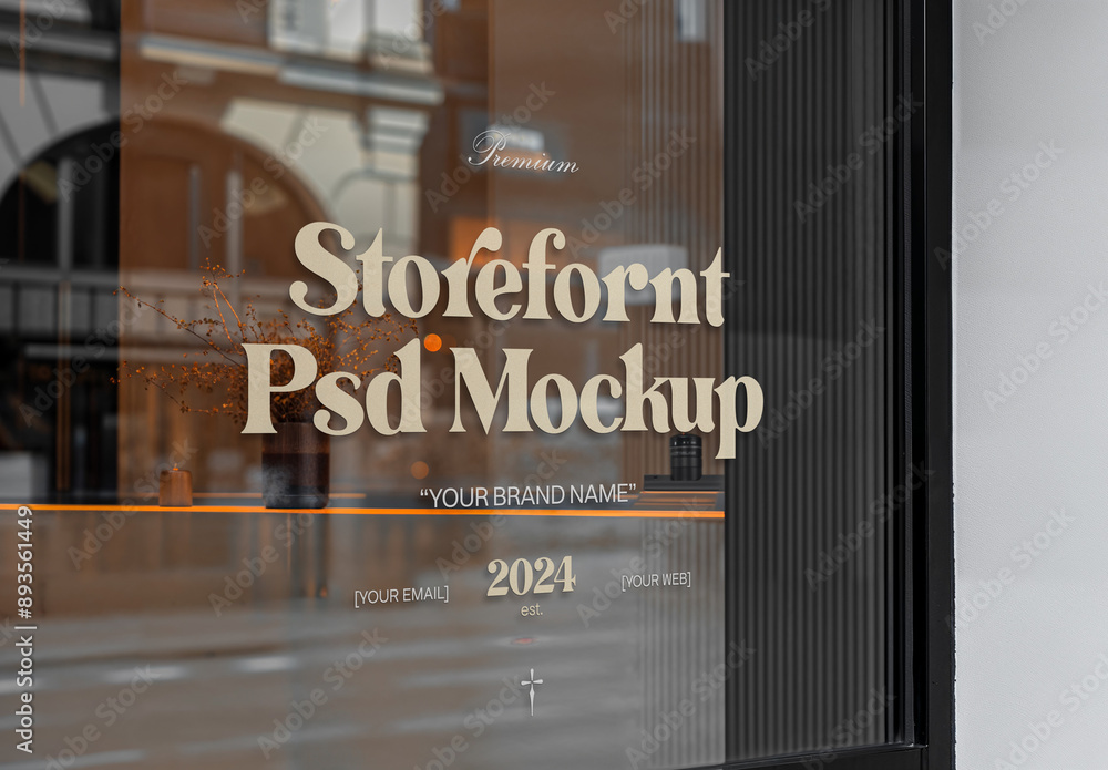Cosmetic Salon Storefront Mockup Stock Template | Adobe Stock