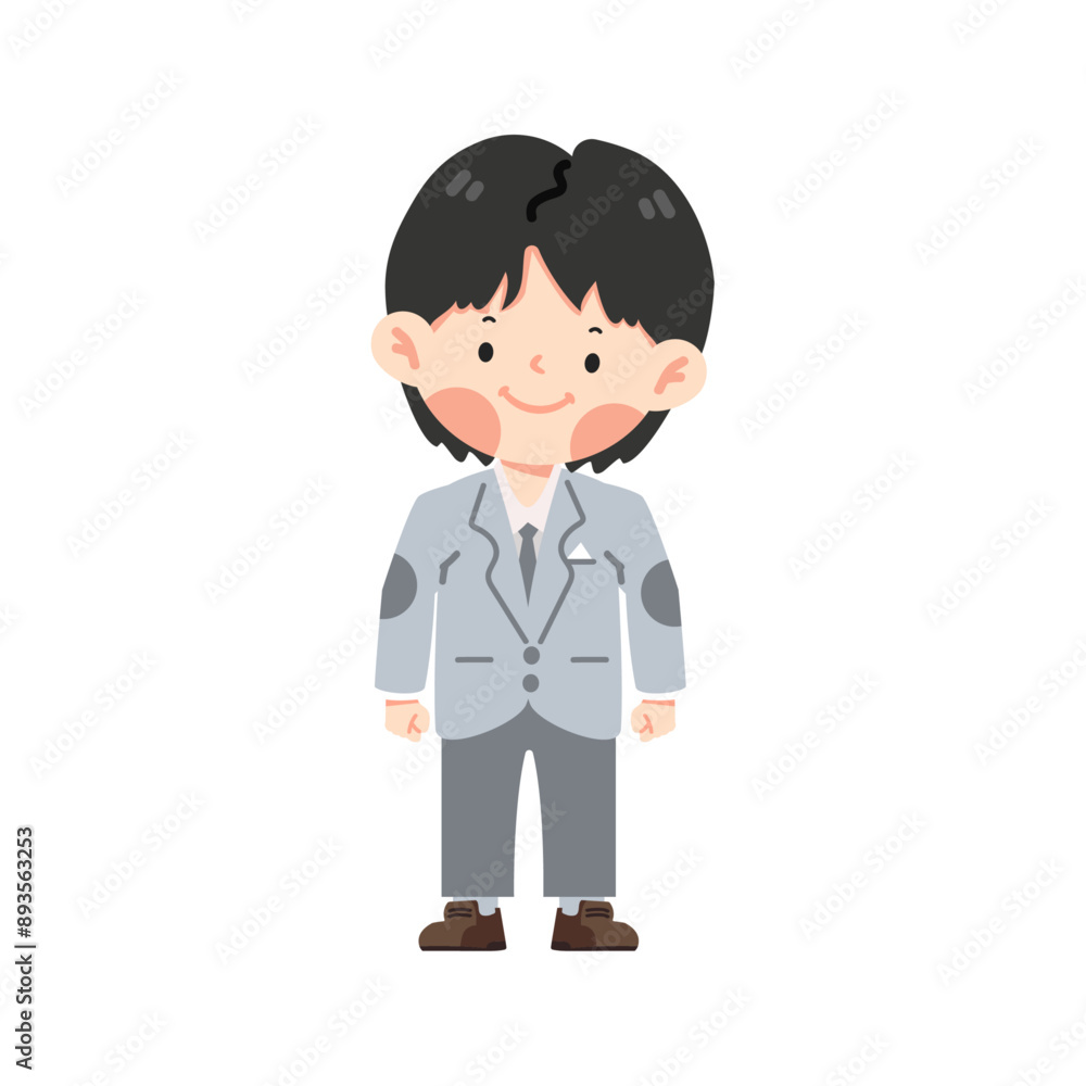 Handsome groom stands in wedding suit Handsome groom stands in wedding suit