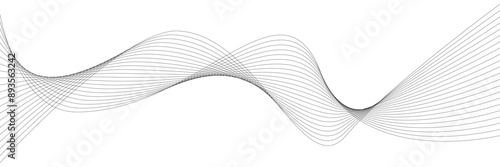 Abstract background with gray wave lines stripe vector isolated on transparent.