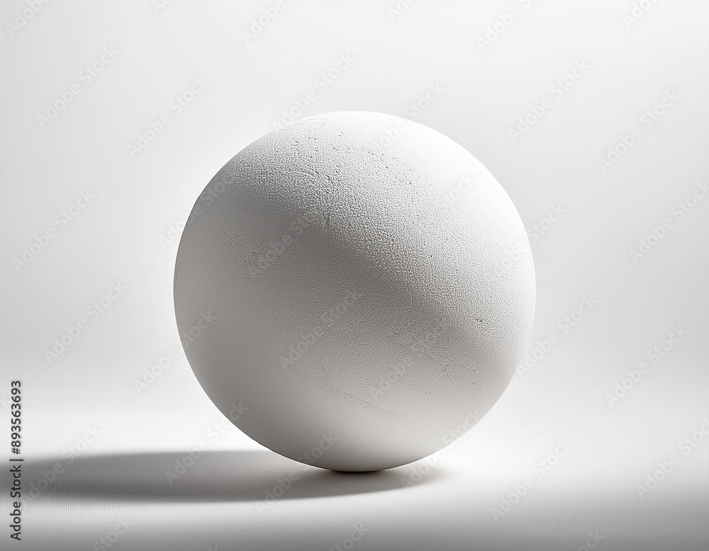 White plaster ball on a white background White plaster ball on a white background