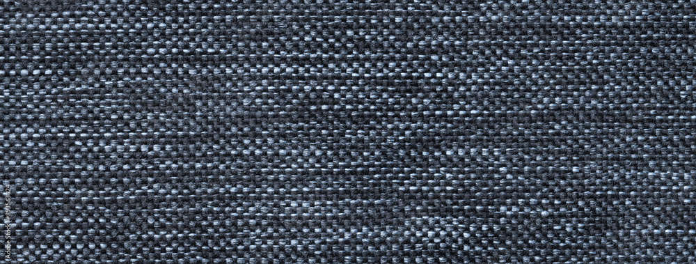 Texture dark gray background from woven textile with wicker pattern, macro. Vintage navy blue fabric Texture dark gray background from woven textile with wicker pattern, macro. Vintage navy blue fabric