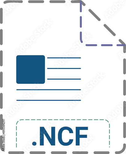NCF  File icon minsk dashed rounded outline