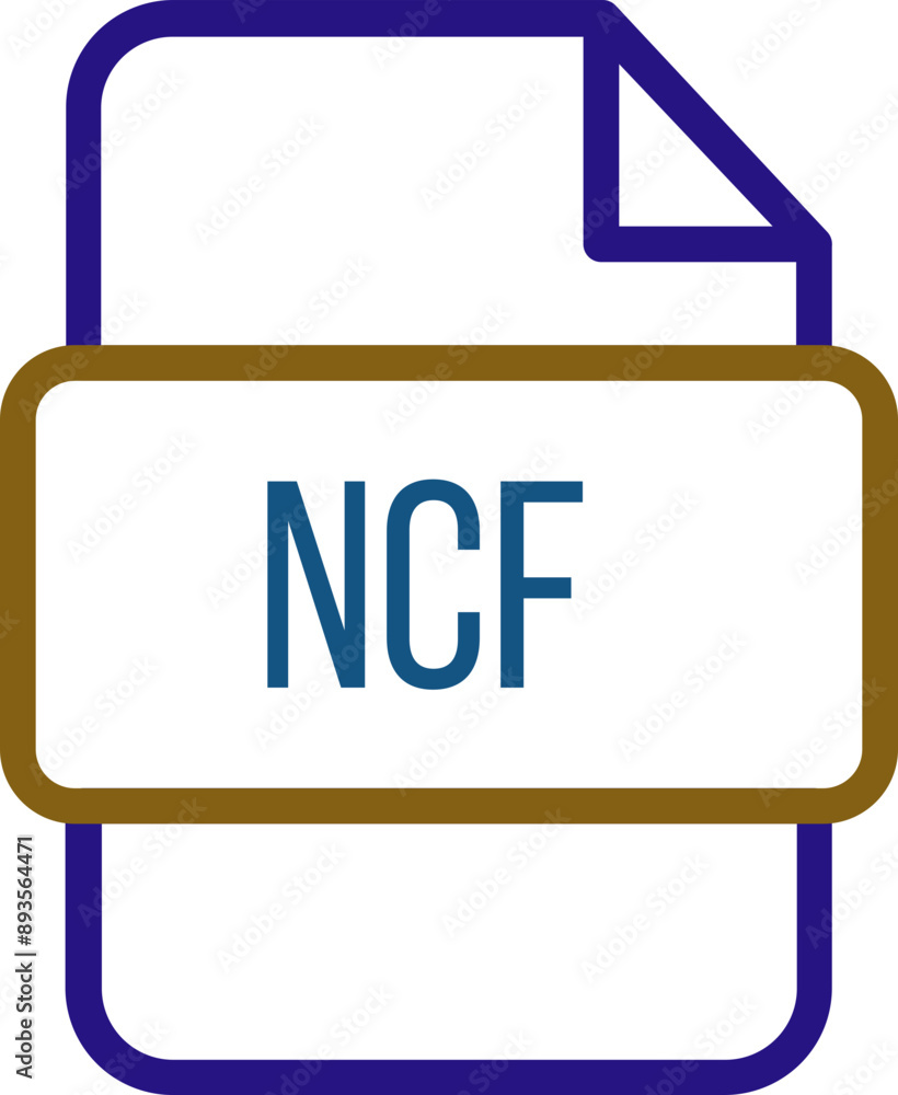 NCF File icon with bold outline NCF File icon with bold outline