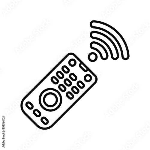 remote control line icon with white background vector stock illustration