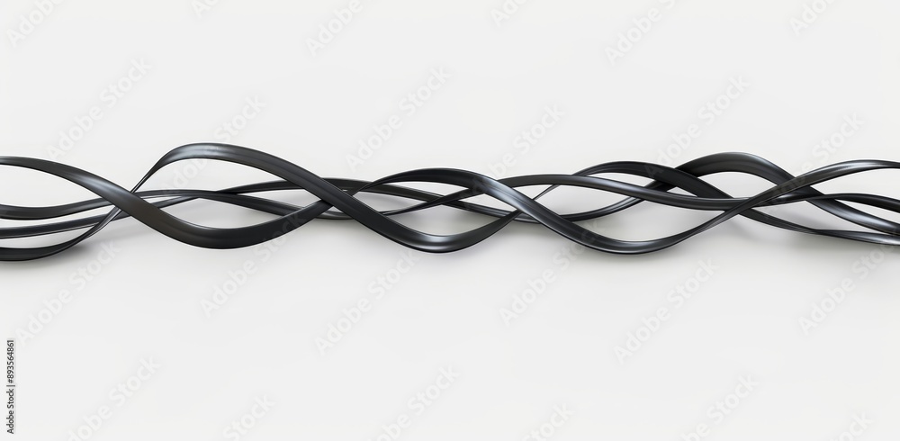 Wires isolated on white, with clipping path on black cables Wires isolated on white, with clipping path on black cables