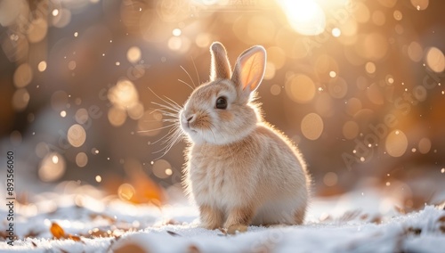 A Curious Bunny in a Winter Wonderland