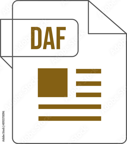 DAF icon inside transparent outline and sharp corners photo