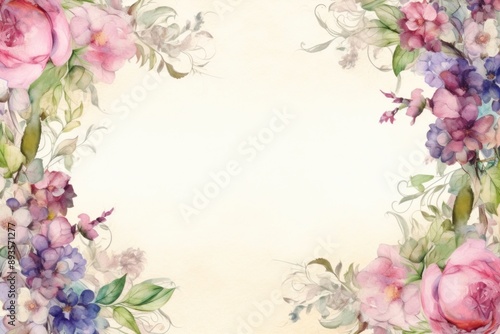 Vintage frame of flowers backgrounds pattern plant.