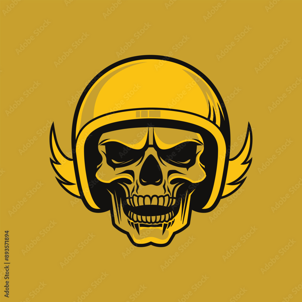 vector illustration design of a skull wearing a helmet facing forward vector illustration design of a skull wearing a helmet facing forward