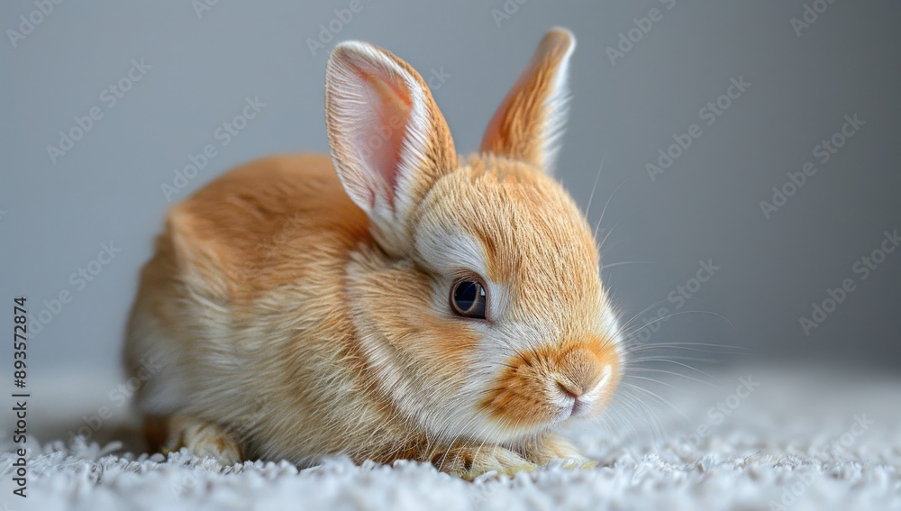 Fototapeta premium Close-up Portrait of a Cute Brown Bunny