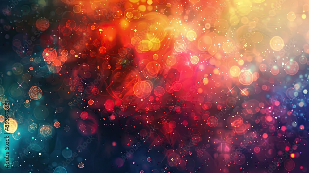 Fototapeta premium Lively wallpaper with vibrant splashes blurred lights dynamic feel