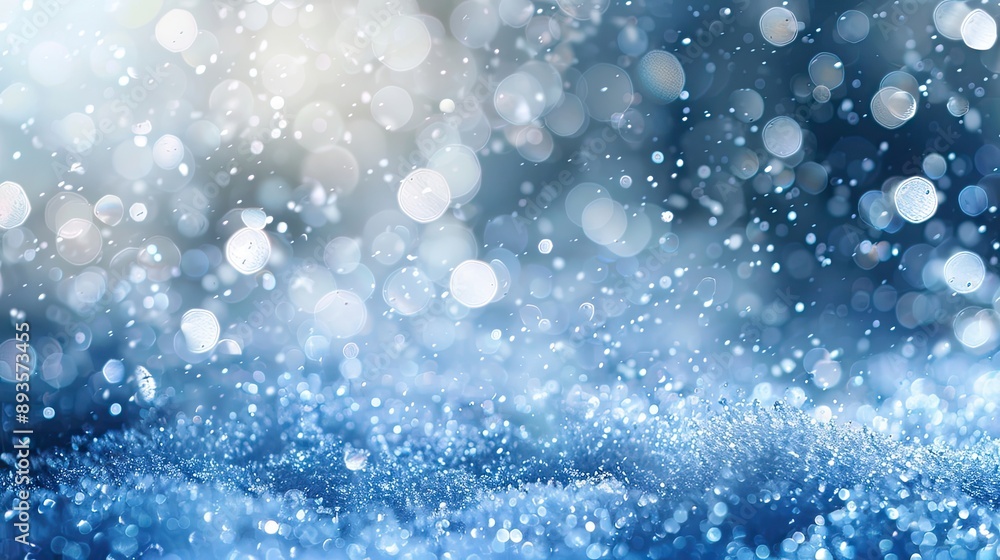 Icy blue and platinum background with shimmering particles and soft lights Icy blue and platinum background with shimmering particles and soft lights