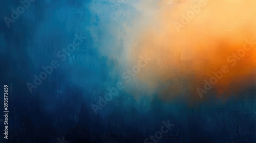 Harmonious backdrop with blue and orange hues and light reflections © javier