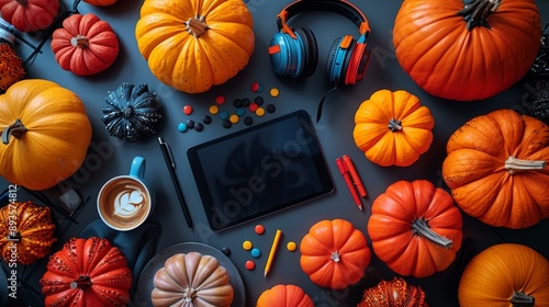 Pumpkin Themed Office Space photo