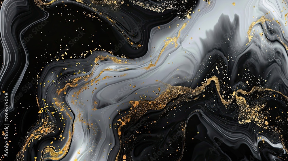 Elegant backdrop with black white and gold marble-like texture Elegant backdrop with black white and gold marble-like texture