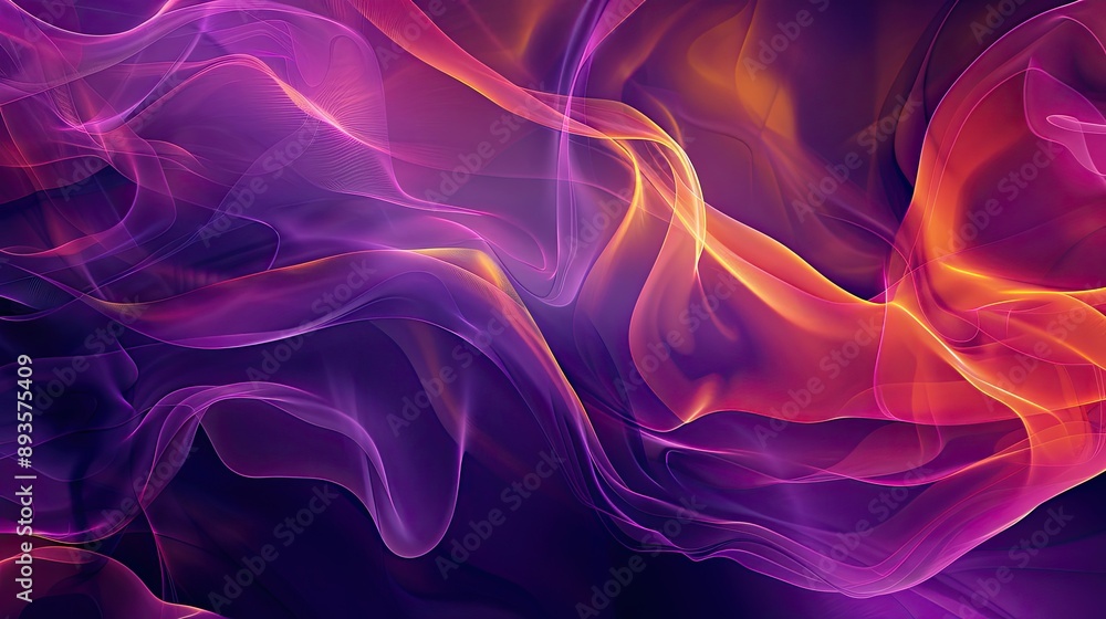 Obraz premium Abstract wallpaper with purple and orange blend dynamic shapes and light effects