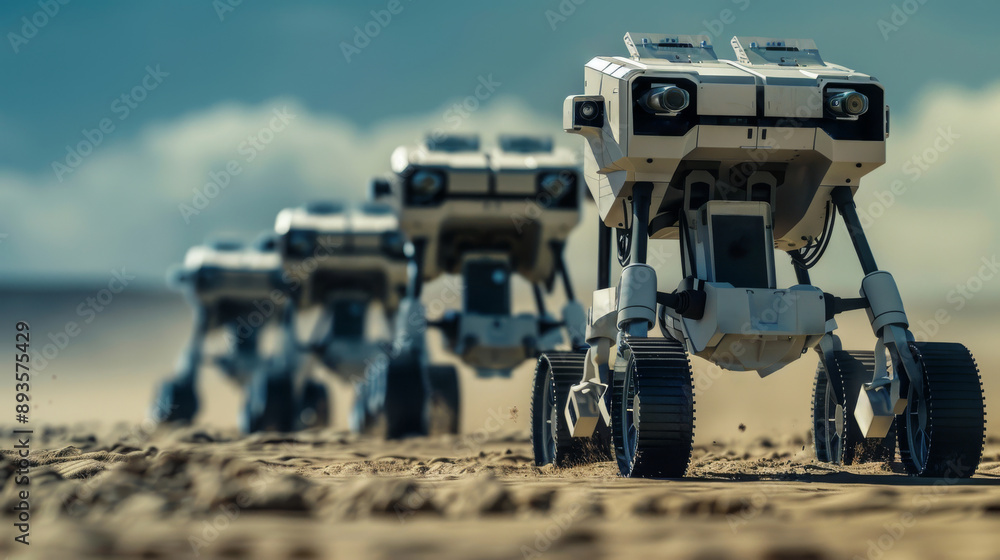 Robots Exploring Martian Landscape in Space Exploration Robots Exploring Martian Landscape in Space Exploration