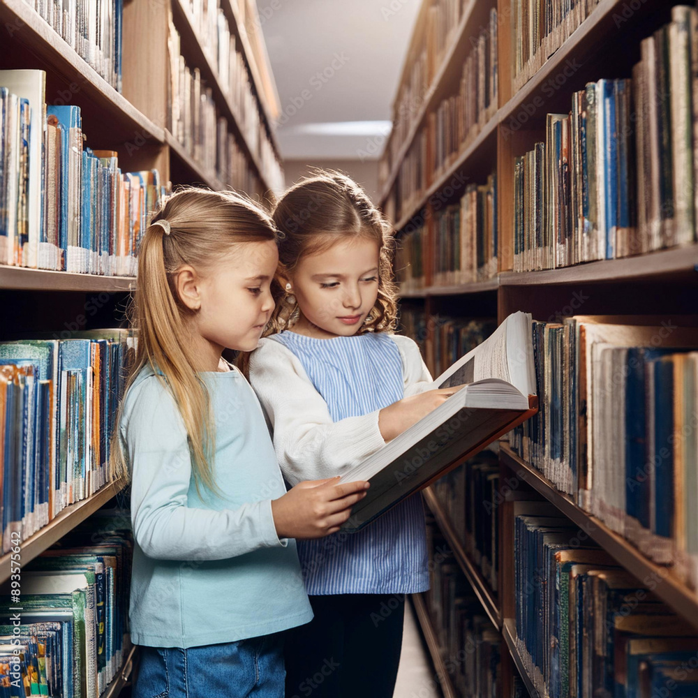 two children reading a book two children reading a book