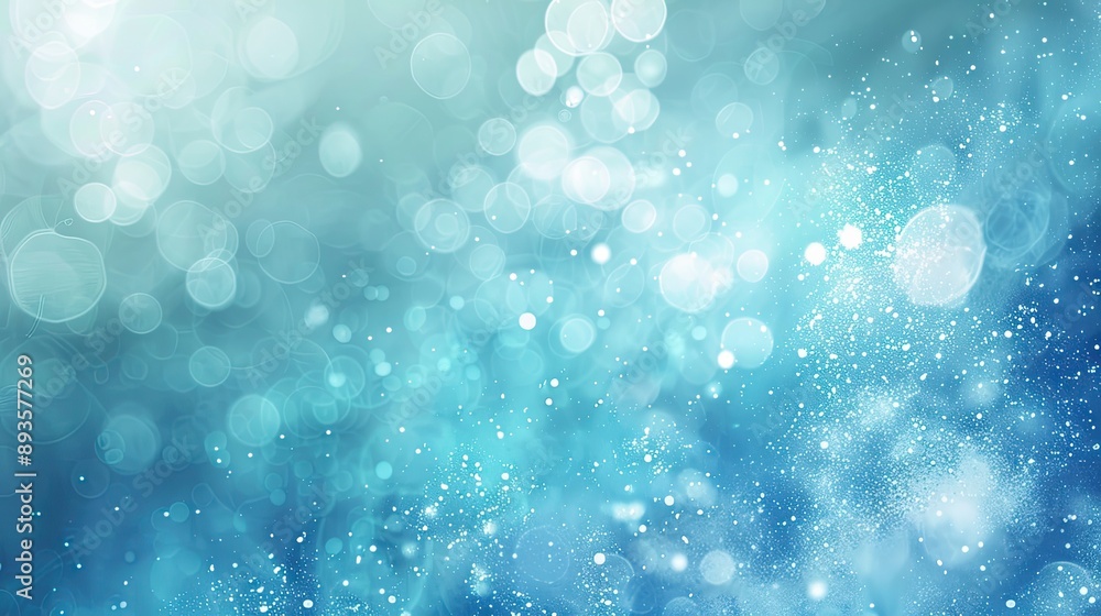 Tranquil background with blue and cyan tones bokeh lights and subtle textures
