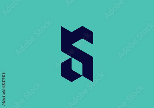 simple monogram logo letter S based on geometric shape