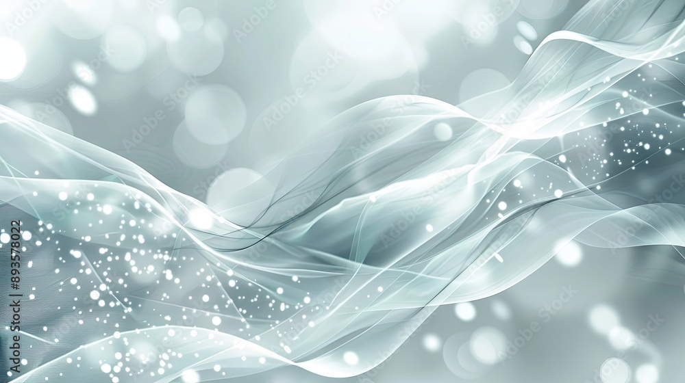 Calming wallpaper with white gradients bokeh lights and wave textures Calming wallpaper with white gradients bokeh lights and wave textures