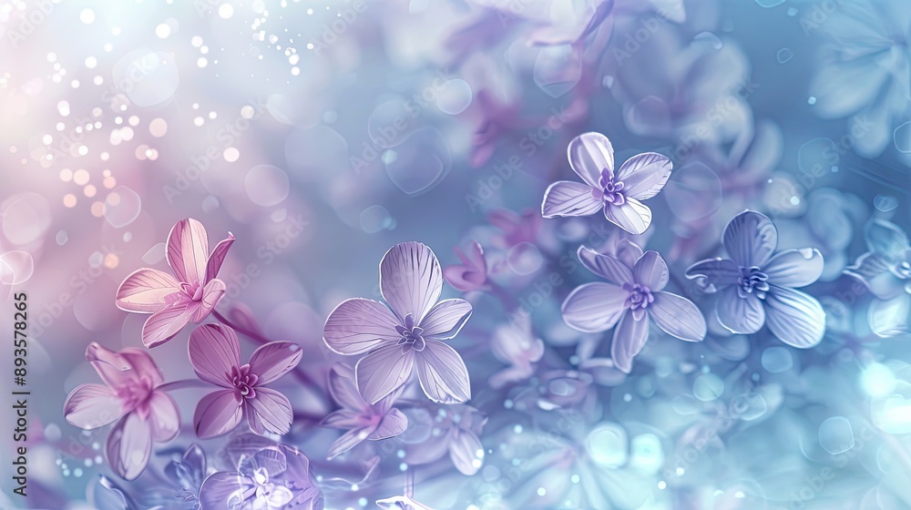 Background featuring gentle flowers and a calming gradient of blues and purples Background featuring gentle flowers and a calming gradient of blues and purples