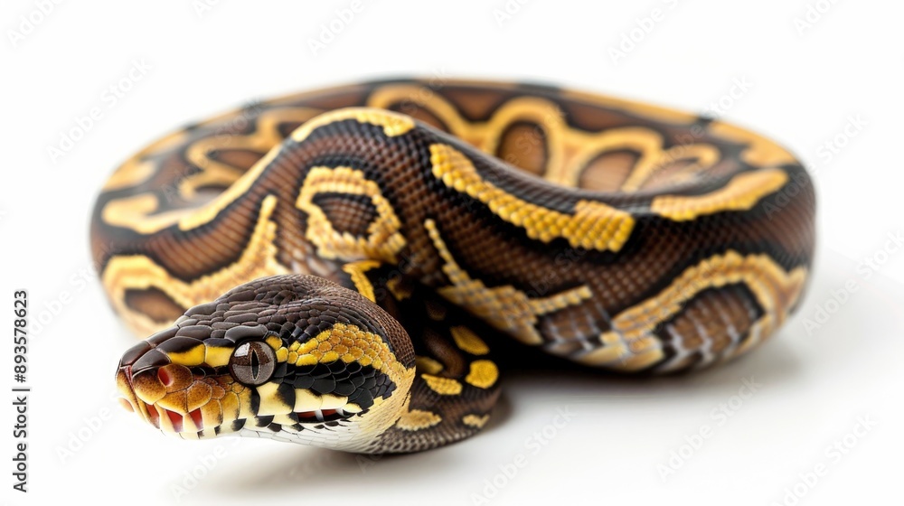 brown python snake on white background brown python snake on white background