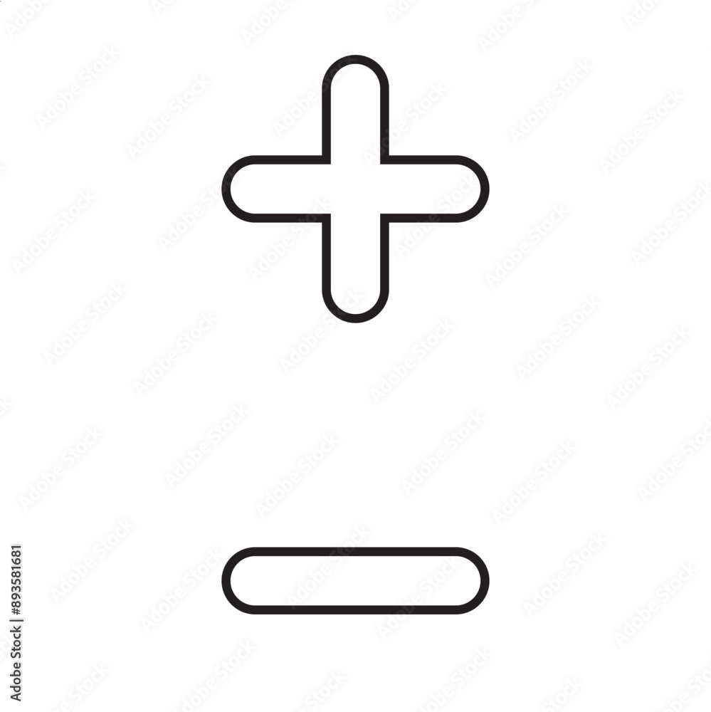 Plus minus mathematics symbol or icons set. vector illustration. EPS 10/AI