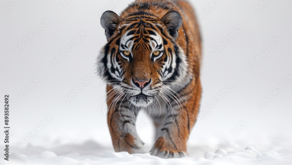 Obraz premium Tiger Stalking Through the Snow