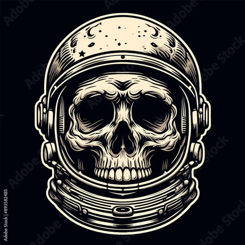 Skull wear astronaut Helmet