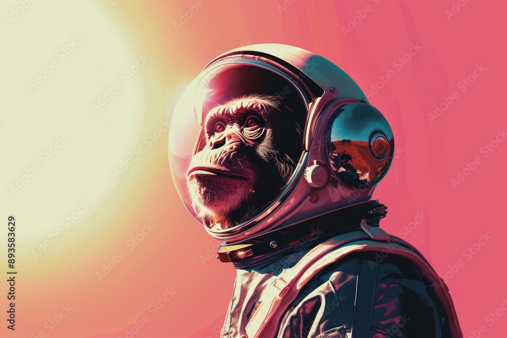 Monkey Astronaut astronaut portrait photography.