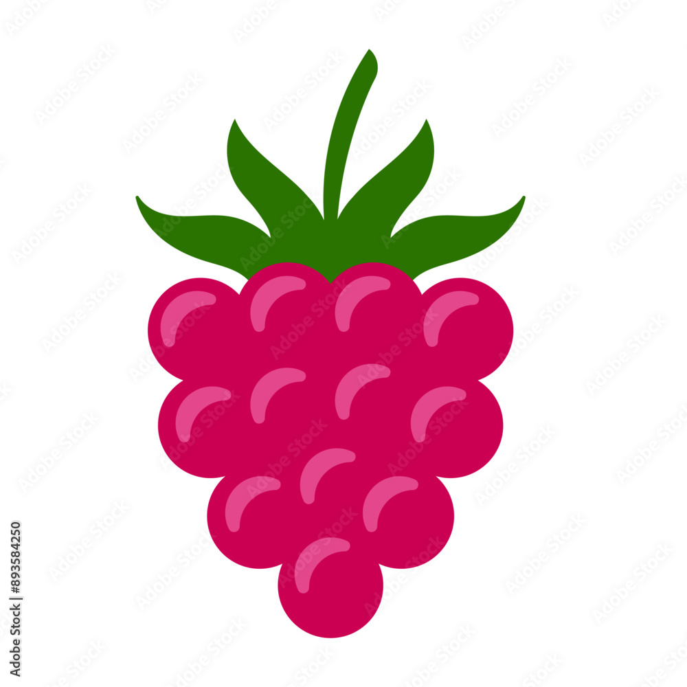 raspberry flat vector illustration icon clipart Stock Vector | Adobe Stock