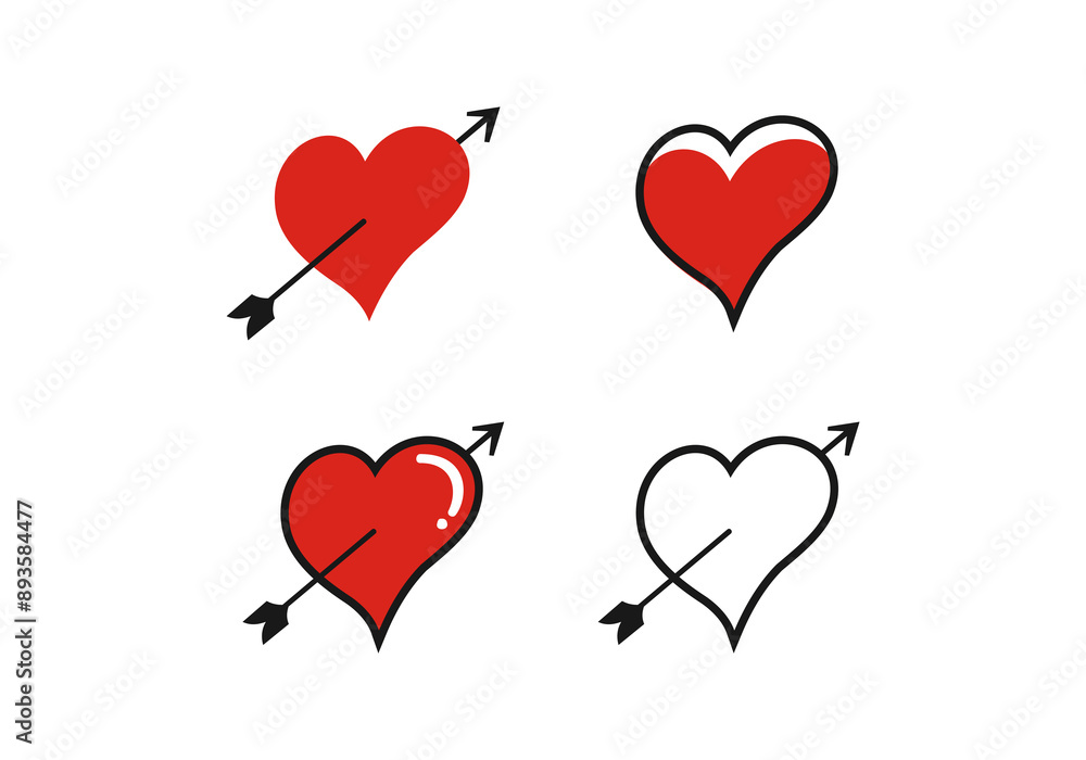 heart icon logo template icon vector illustration heart icon logo template icon vector illustration