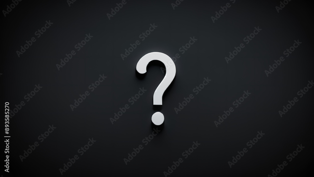 Naklejka premium Close up question mark dark theme