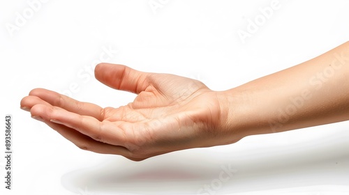 An Open Hand on White Background