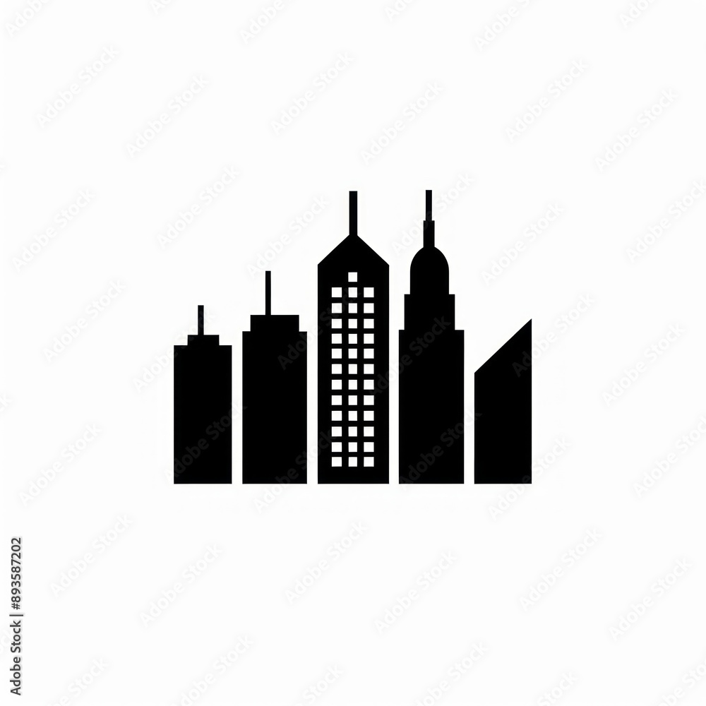 Obraz premium Silhouette city dynamite weaponry stencil.