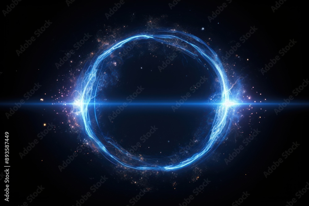 Obraz premium Futuristic glowing energy ring illustration