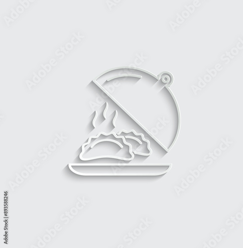 dumplings in a plate vector icon food icon restaurant logo 