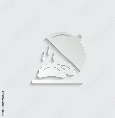 dumplings in a plate vector icon food icon restaurant logo 