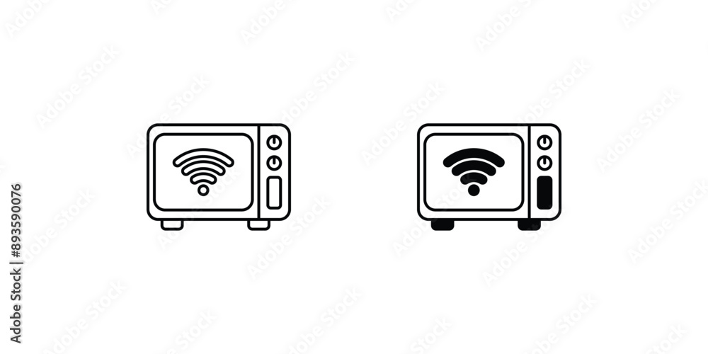 microwave oven set icon with white background vector stock illustration microwave oven set icon with white background vector stock illustration