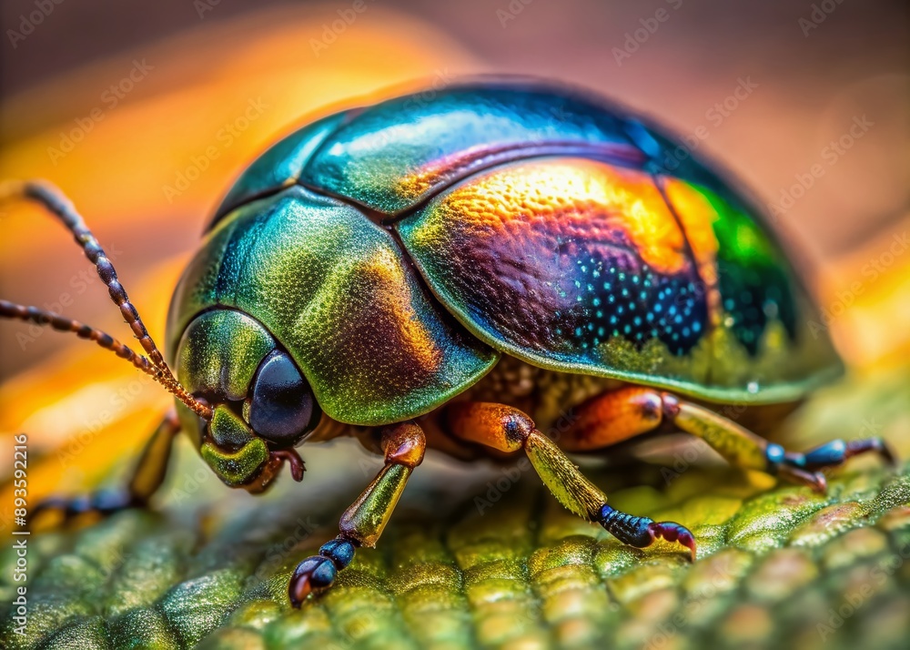 Naklejka premium Beetle Shell Texture A macro shot of a beetles shell