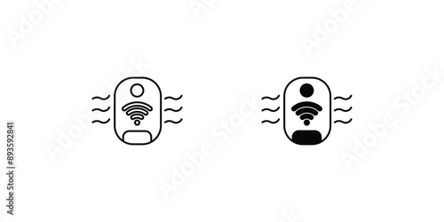 air purifier set icon with white background vector stock illustration