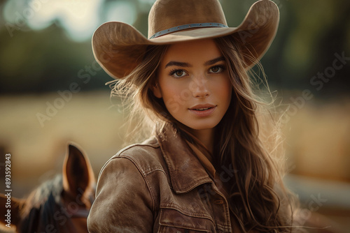A stunning model woman on a...