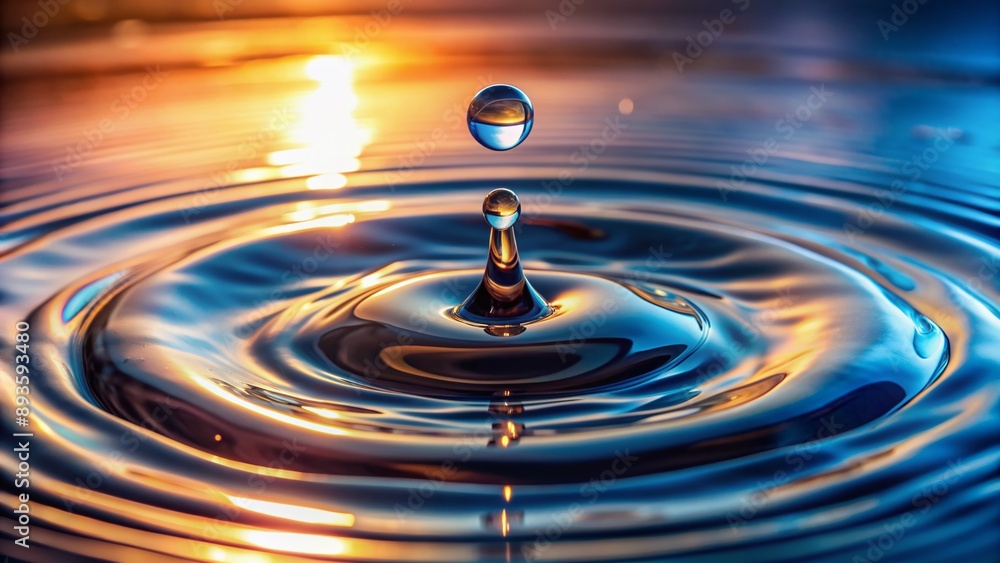 Delicate water droplet touches calm surface, generating intricate ripples and micro-splash patterns, surrounded by serene atmosphere, capturing fleeting moment of fluid dynamics in high definition. Delicate water droplet touches calm surface, generating intricate ripples and micro-splash patterns, surrounded by serene atmosphere, capturing fleeting moment of fluid dynamics in high definition.