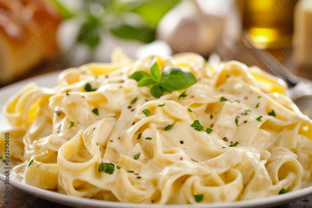 Fettucine Alfredo - popular italian dish Fettucine Alfredo - popular italian dish