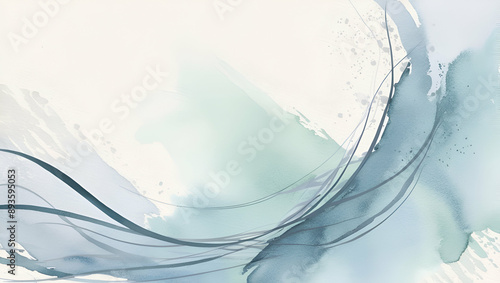 Soft blue and harmony background of stain splash watercolor hand-painted. 