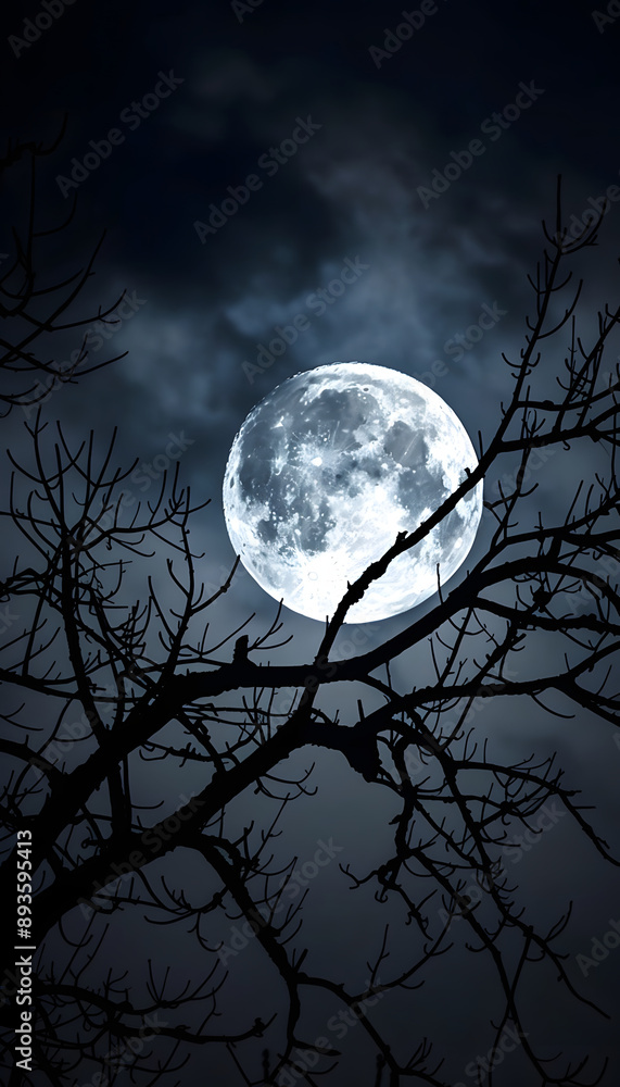 Naklejka premium Moon Dark Night