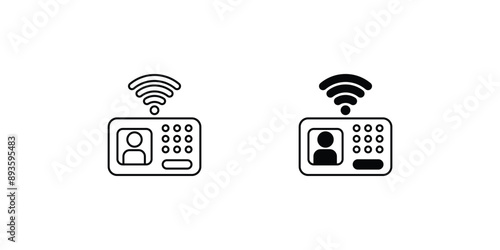 intercom set icon with white background vector stock illustration