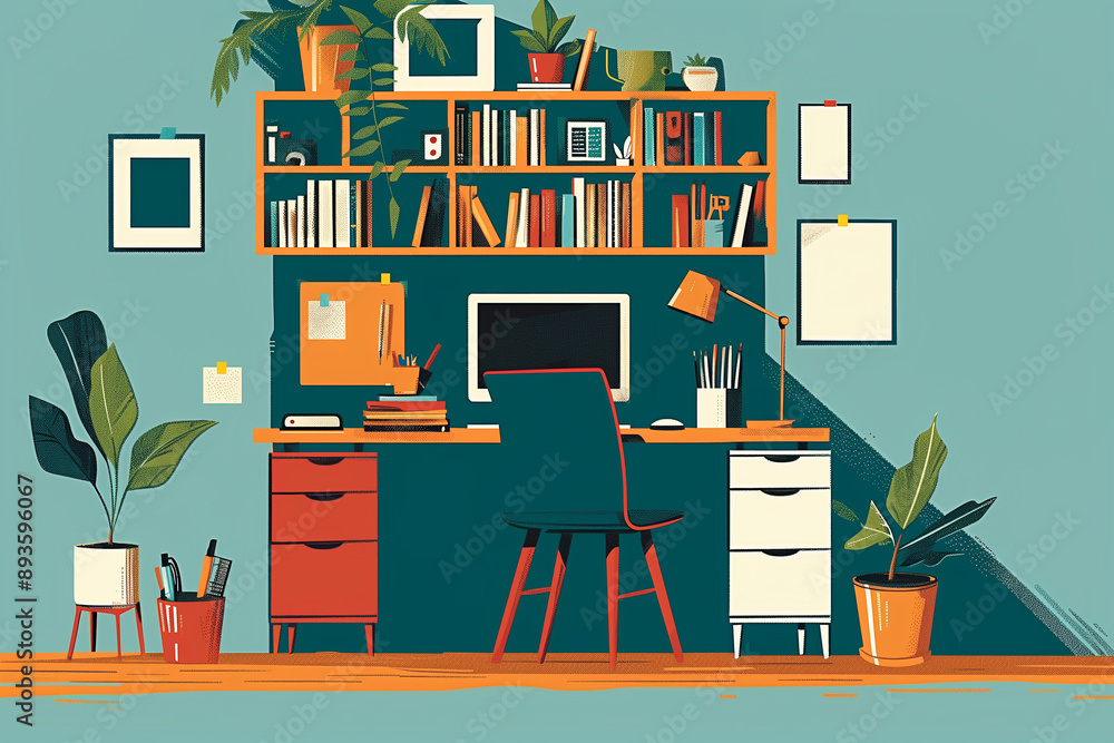 Work from home environment for digital content online a laptop and a coffee mug on the table in front of it, with large windows in the background, surrounded by plants. The room is well-lit, creating. Work from home environment for digital content online a laptop and a coffee mug on the table in front of it, with large windows in the background, surrounded by plants. The room is well-lit, creating.